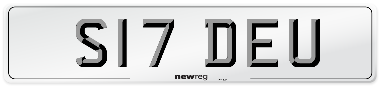 S17 DEU Number Plate from New Reg